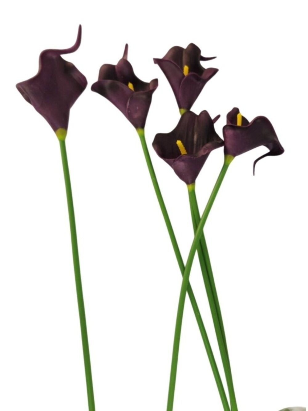 Eggplant Faux Calla Lily Stems 15 Inch Wedding Artificial Flowers Moody Event De